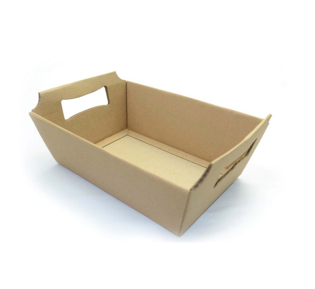 Cesta de papel kraft para produtos artesanais para presentear a namorada